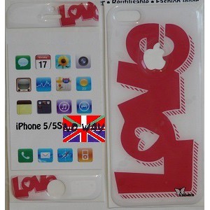 Protection résine adhésive "Love" I-Phone 5 / 5S Protection résine adhésive "Love" I-Phone 5 / 5S