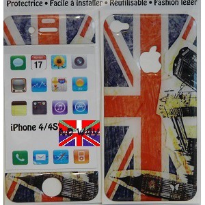 Protection résine adhésive "Londre" I-Phone 4 / 4S Protection résine adhésive "Londre" I-Phone 4 / 4S