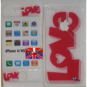 Protection résine adhésive "LOVE" I-Phone 4 / 4S Protection résine adhésive "LOVE" I-Phone 4 / 4S