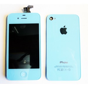 Ecran et vitre arrière d' I-Phone 4S Bleu