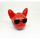 Enceinte Bluetooth tête Bulldog Rouge