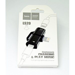 Adaptateur Lightning charge et audio i phone 7 Hoco LS20